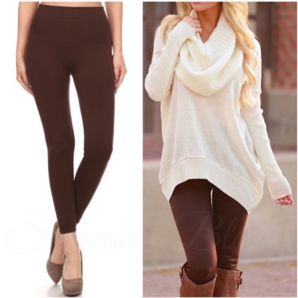 Brown Fleece Lined Leggings